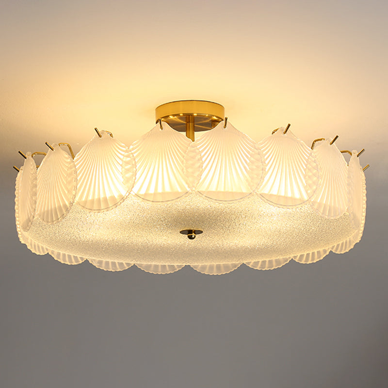 Contemporary Simplicity Ceiling Lamp Glass Flush Mount Light Fixture for Bedroom
