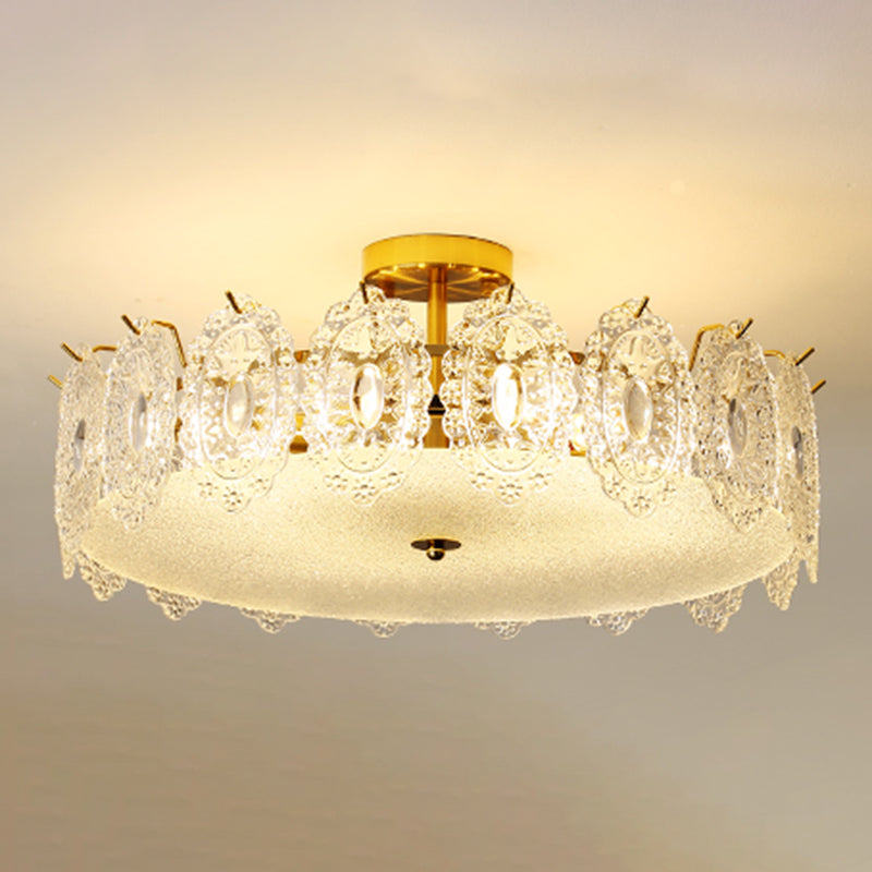 Contemporary Simplicity Ceiling Lamp Glass Flush Mount Light Fixture for Bedroom