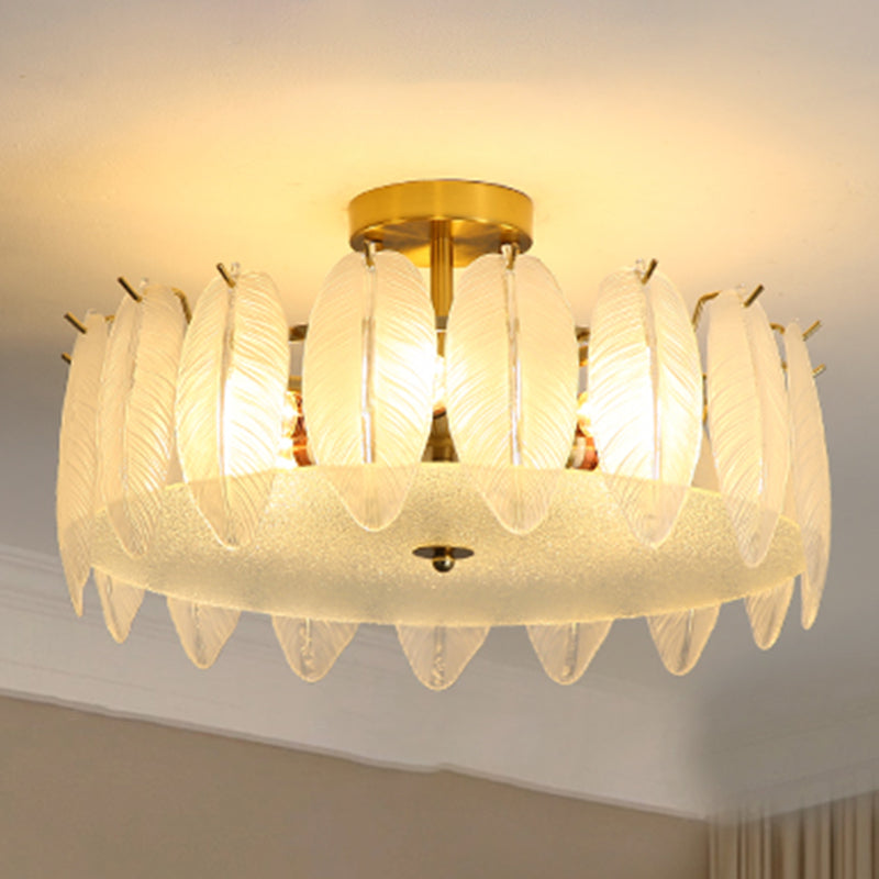 Contemporary Simplicity Ceiling Lamp Glass Flush Mount Light Fixture for Bedroom