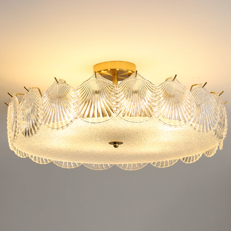 Contemporary Simplicity Ceiling Lamp Glass Flush Mount Light Fixture for Bedroom