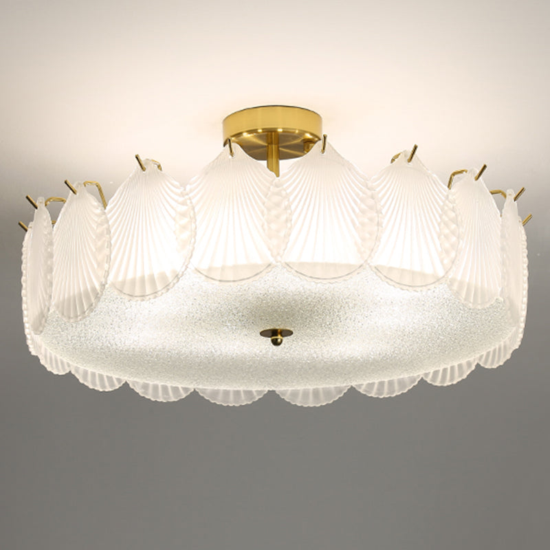 Contemporary Simplicity Ceiling Lamp Glass Flush Mount Light Fixture for Bedroom