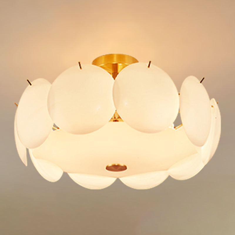 Contemporary Simplicity Ceiling Lamp Glass Flush Mount Light Fixture for Bedroom