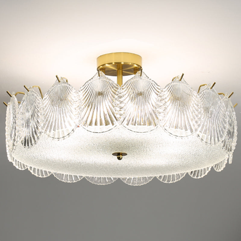 Contemporary Simplicity Ceiling Lamp Glass Flush Mount Light Fixture for Bedroom