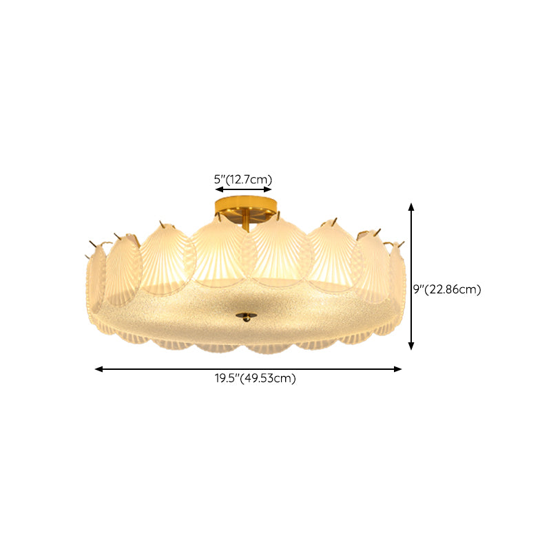 Contemporary Simplicity Ceiling Lamp Glass Flush Mount Light Fixture for Bedroom
