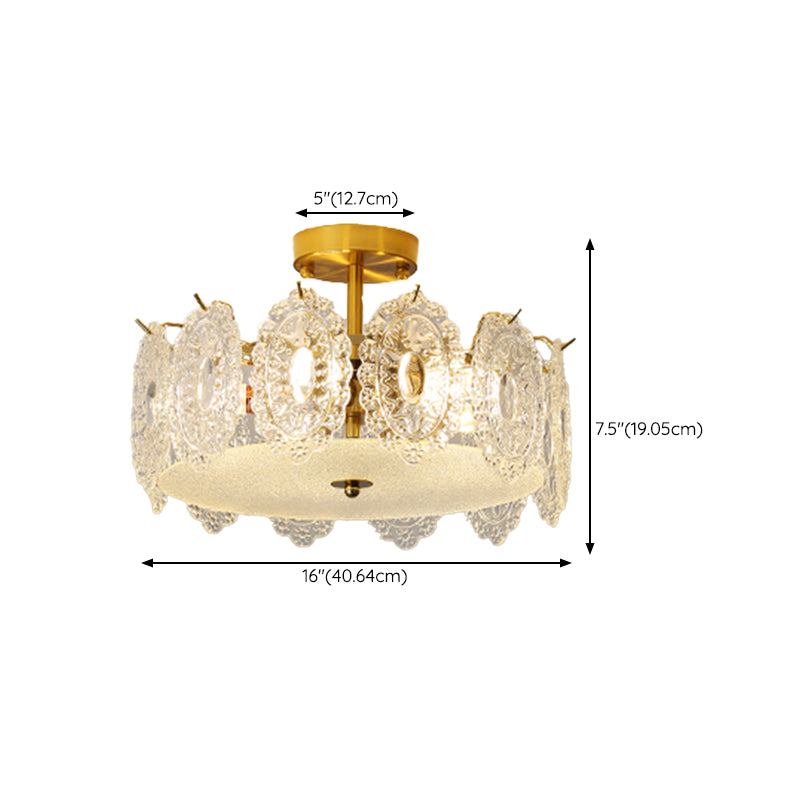 Contemporary Simplicity Ceiling Lamp Glass Flush Mount Light Fixture for Bedroom