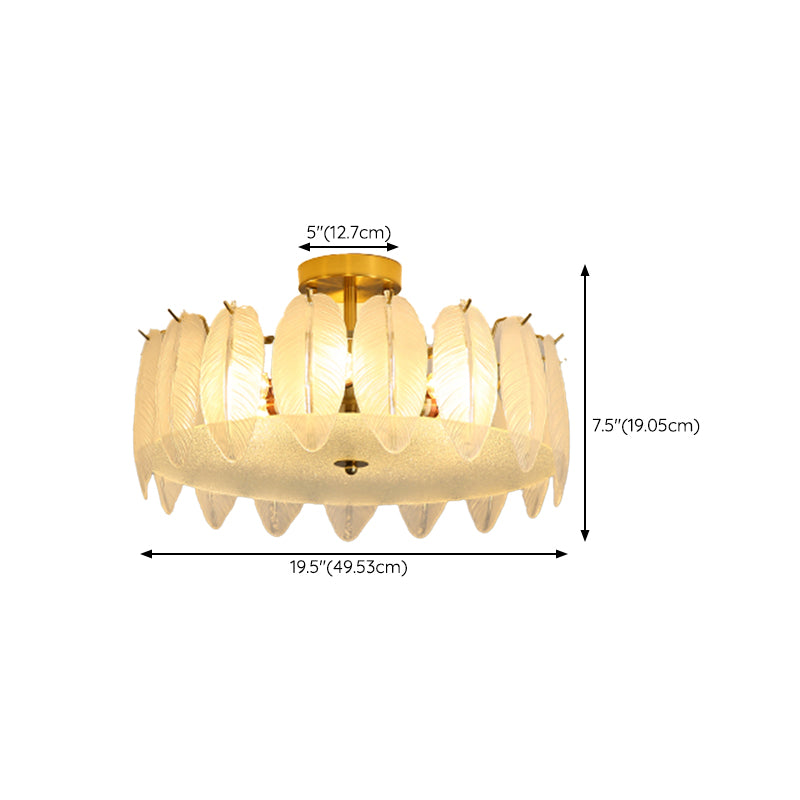 Contemporary Simplicity Ceiling Lamp Glass Flush Mount Light Fixture for Bedroom
