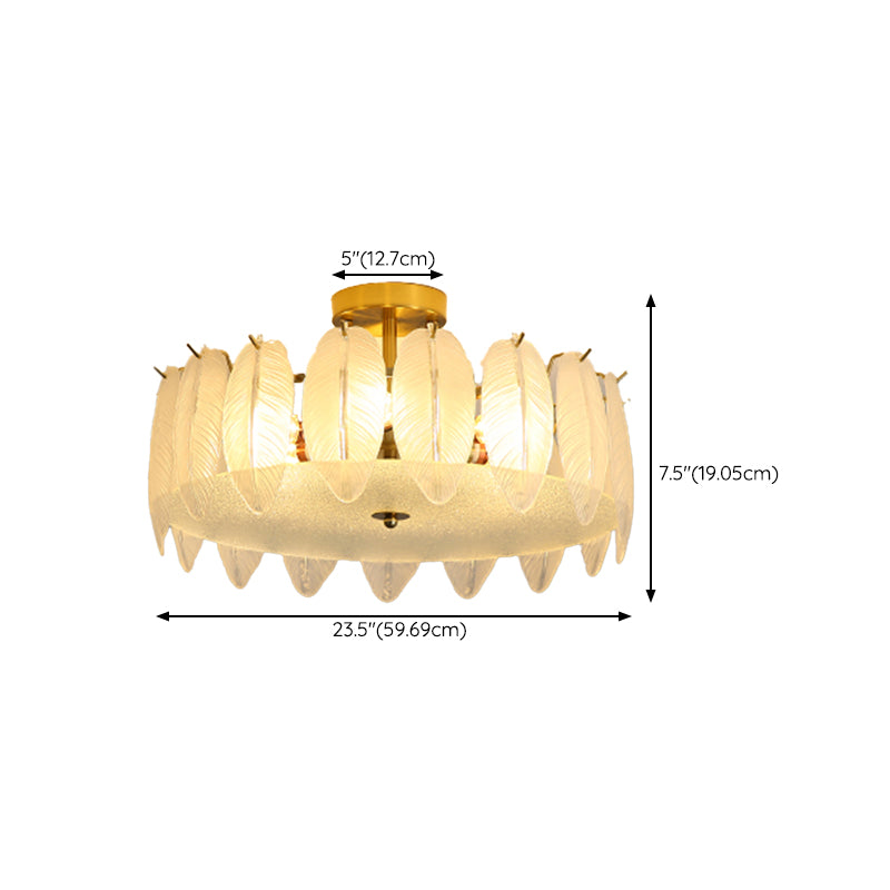 Contemporary Simplicity Ceiling Lamp Glass Flush Mount Light Fixture for Bedroom