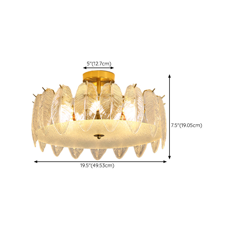 Contemporary Simplicity Ceiling Lamp Glass Flush Mount Light Fixture for Bedroom