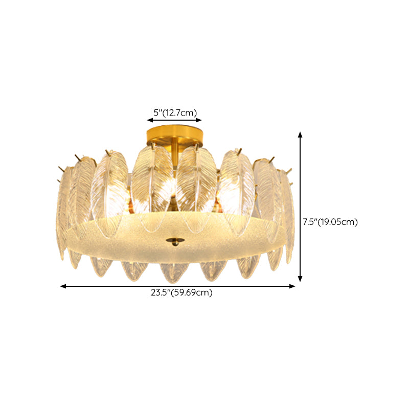 Contemporary Simplicity Ceiling Lamp Glass Flush Mount Light Fixture for Bedroom