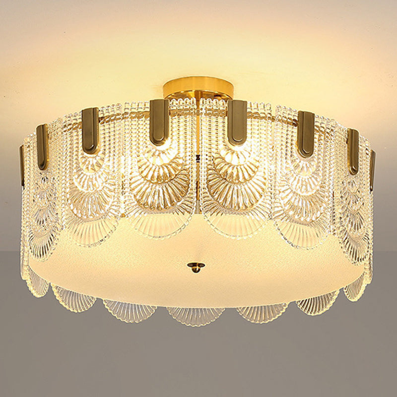 Modern Ceiling Lamp Household Simple Glass Flush Mount Light Fixture for Bedroom