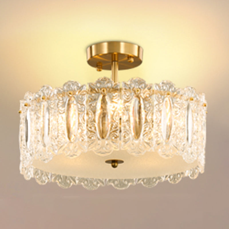 Modern Ceiling Lamp Household Simple Glass Flush Mount Light Fixture for Bedroom