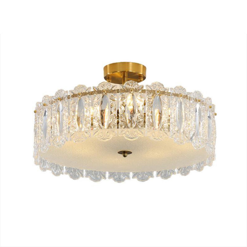 Modern Ceiling Lamp Household Simple Glass Flush Mount Light Fixture for Bedroom