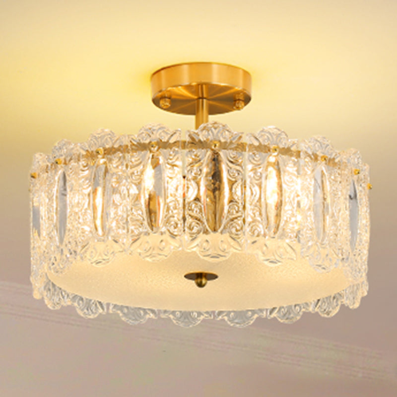 Modern Ceiling Lamp Household Simple Glass Flush Mount Light Fixture for Bedroom
