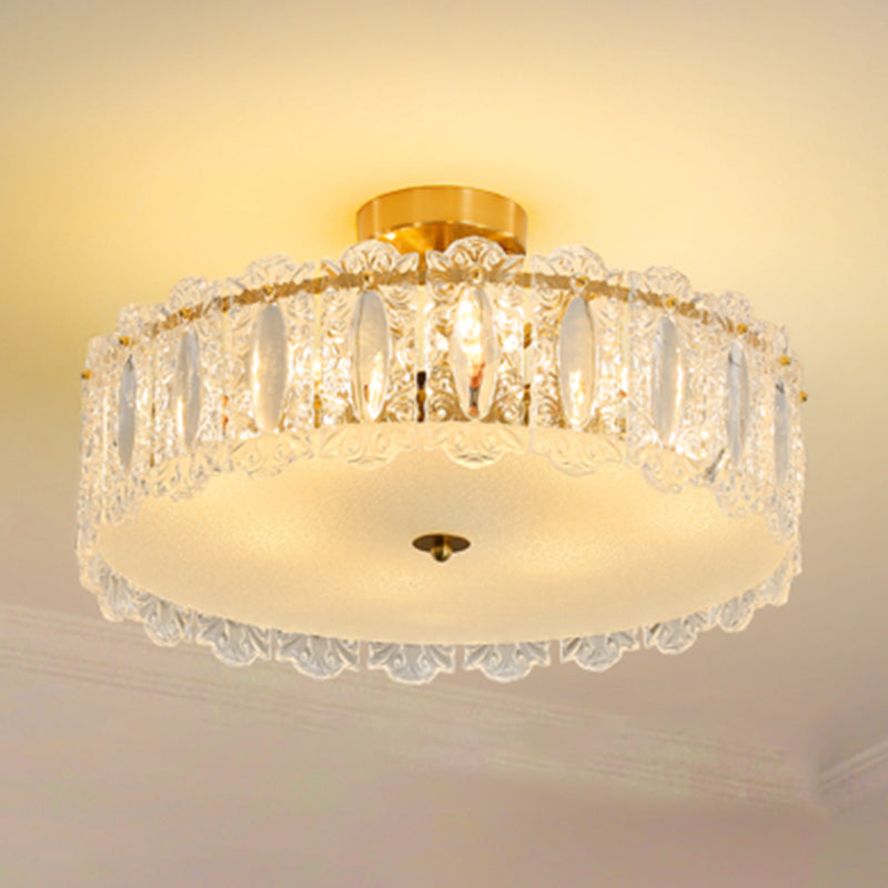 Modern Ceiling Lamp Household Simple Glass Flush Mount Light Fixture for Bedroom