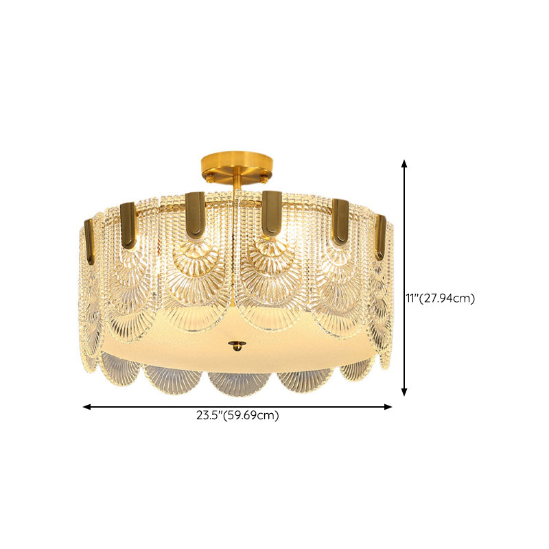 Modern Ceiling Lamp Household Simple Glass Flush Mount Light Fixture for Bedroom