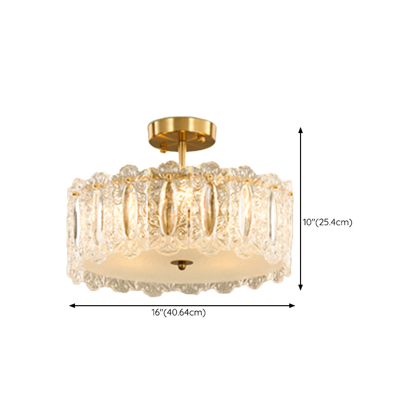 Modern Ceiling Lamp Household Simple Glass Flush Mount Light Fixture for Bedroom
