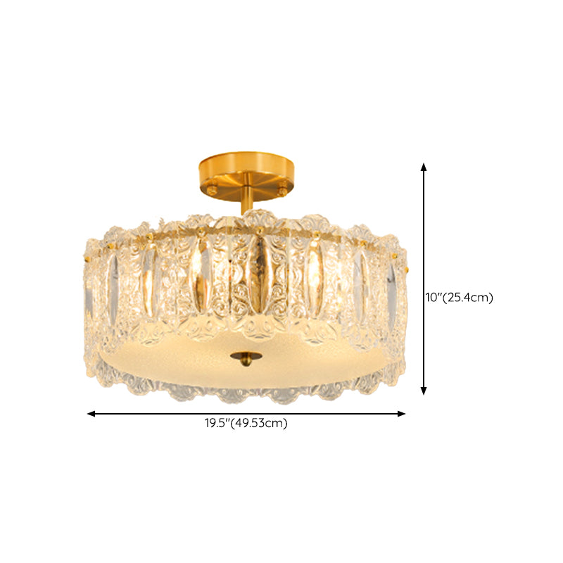 Modern Ceiling Lamp Household Simple Glass Flush Mount Light Fixture for Bedroom
