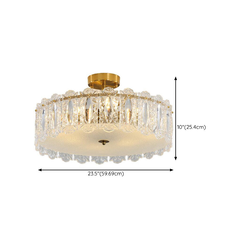 Modern Ceiling Lamp Household Simple Glass Flush Mount Light Fixture for Bedroom