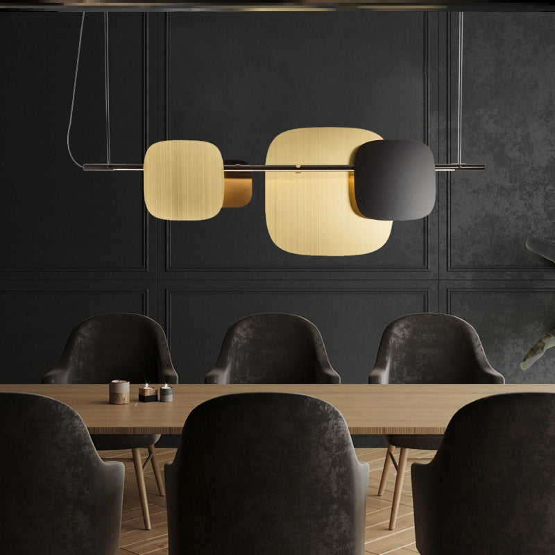 Contemporary LED Kitchen Island Lighting Metal Pendant Ceiling in Black & Gold