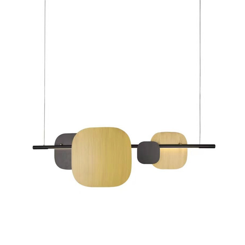 Contemporary LED Kitchen Island Lighting Metal Pendant Ceiling in Black & Gold