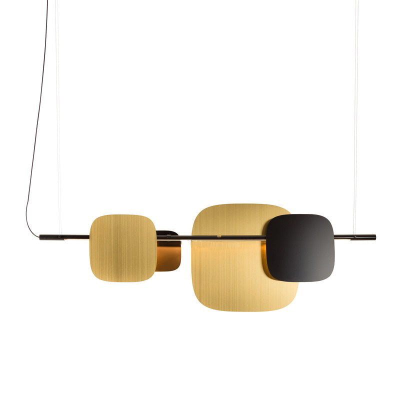 Contemporary LED Kitchen Island Lighting Metal Pendant Ceiling in Black & Gold