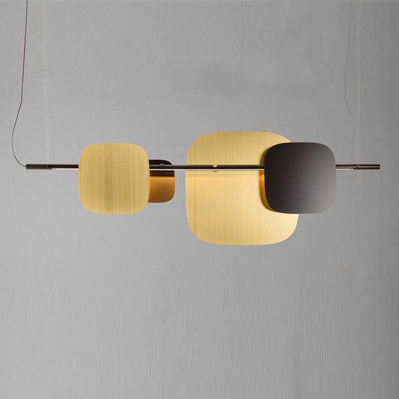 Contemporary LED Kitchen Island Lighting Metal Pendant Ceiling in Black & Gold