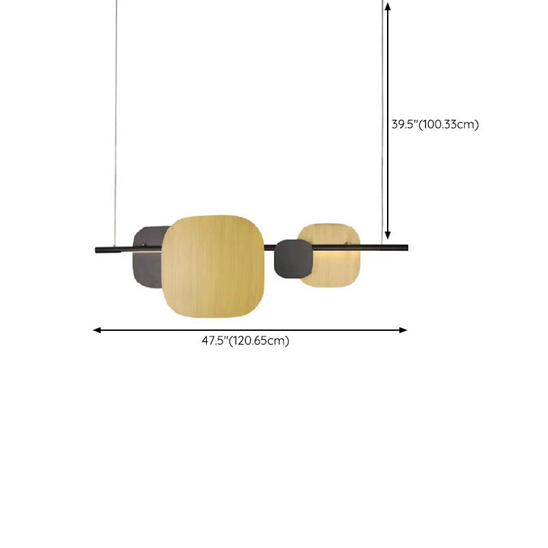 Contemporary LED Kitchen Island Lighting Metal Pendant Ceiling in Black & Gold