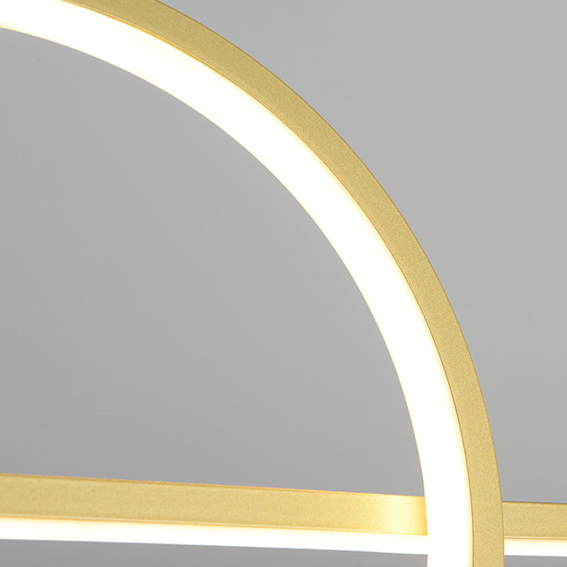 Metal and Acrylic Pendant Ceiling in Black / Gold Post Modern Kitchen Island Fixture