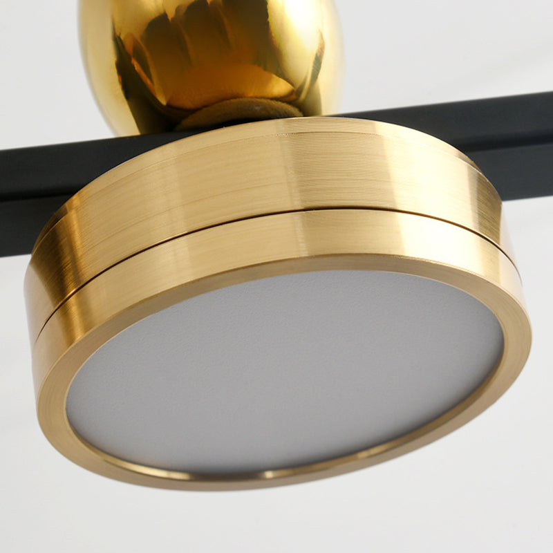 Black and Gold Kitchen Island Fixture Metal & Glass Post Modern Ceiling Pendant