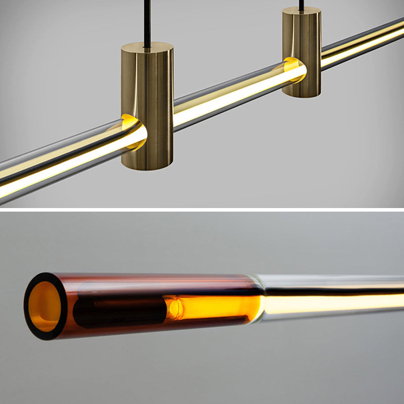 Single Modernist Brass Ceiling Lamp LED Kitchen Island Foyer Lighting