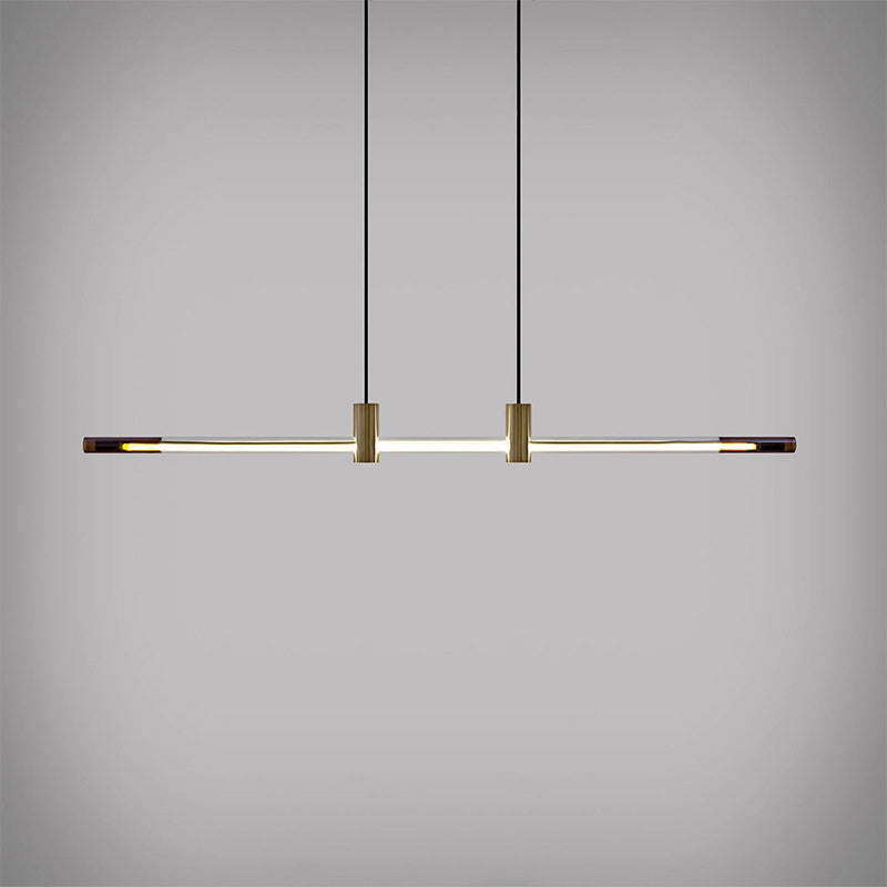 Single Modernist Brass Ceiling Lamp LED Kitchen Island Foyer Lighting