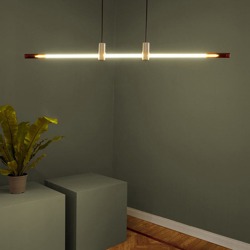 Single Modernist Brass Ceiling Lamp LED Kitchen Island Foyer Lighting