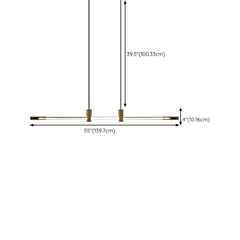 Single Modernist Brass Ceiling Lamp LED Kitchen Island Foyer Lighting