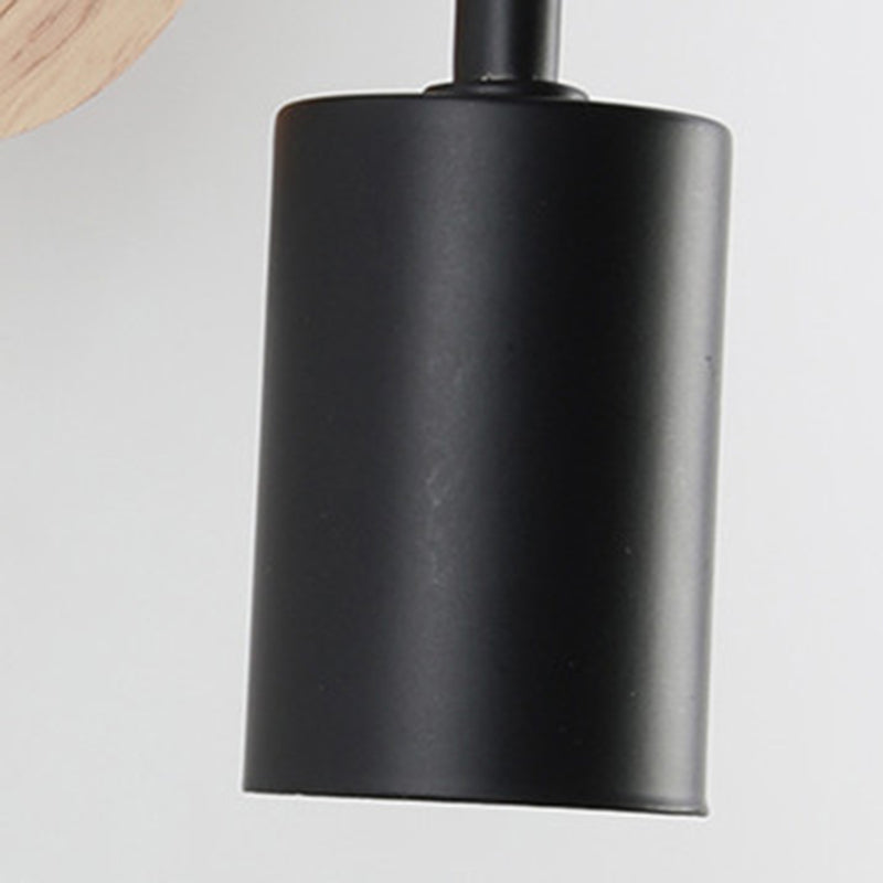 Single White/Black Modernism Wall Mounted Sconce Wooden Wall Light