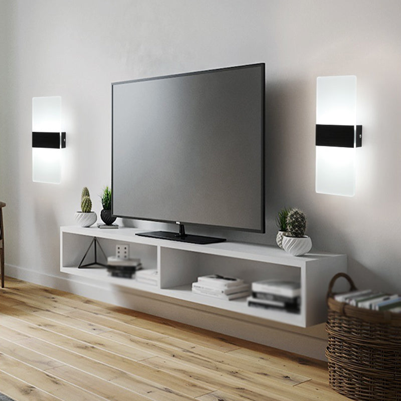 Rectangular Shape Wall Lamp Modern Style Acrylic 1-Light Wall Light for Living Room