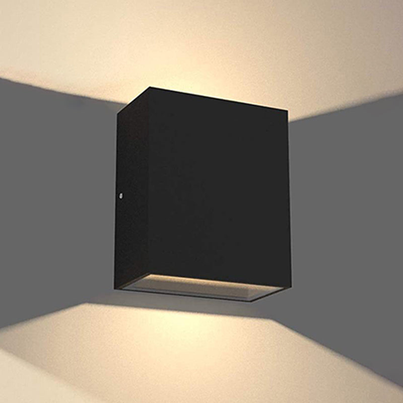 Square Shape Wall Lamp Modern Style Metal 2 Light Wall Light in Black/White