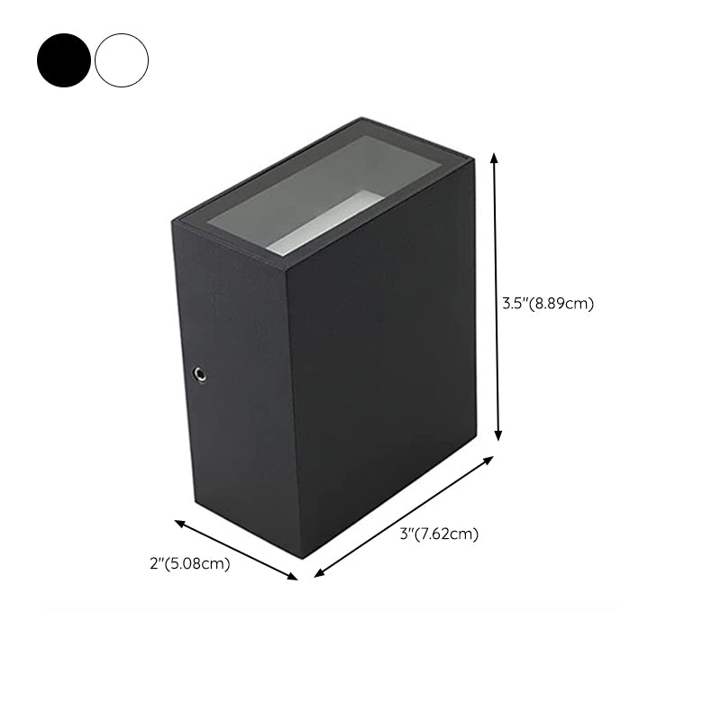 Square Shape Wall Lamp Modern Style Metal 2 Light Wall Light in Black/White