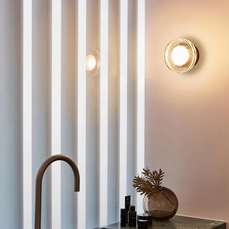 LED Modern 1 - Light Bathroom Vanity Lighting in Black / Gold Acrylic Bath Sconce