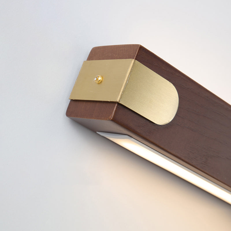 Modern Style Wood Vanity Light Rectangle Vanity Lamp for Shower Room