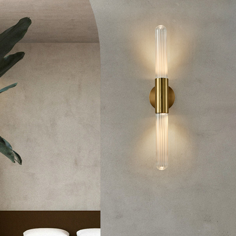 Modern Style Cylinder Vanity Light 2 Lights Metal Vanity Lamp for Shower Room