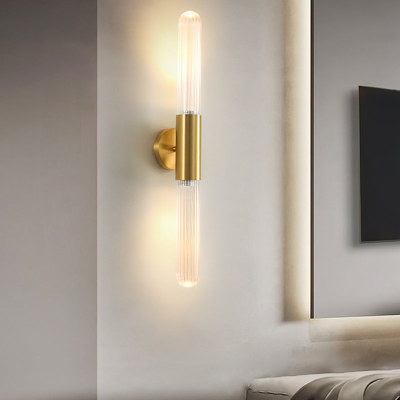 Modern Style Cylinder Vanity Light 2 Lights Metal Vanity Lamp for Shower Room