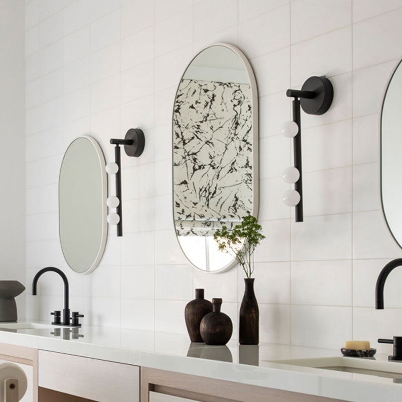 Nordic Style Vanity Light Globe Shape Glass Vanity Lamp for Shower Room