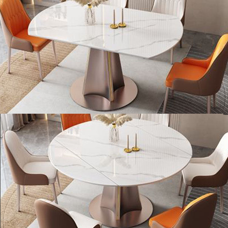 Metal Pedestal Dining Table Extendable Dining Table for Kitchen