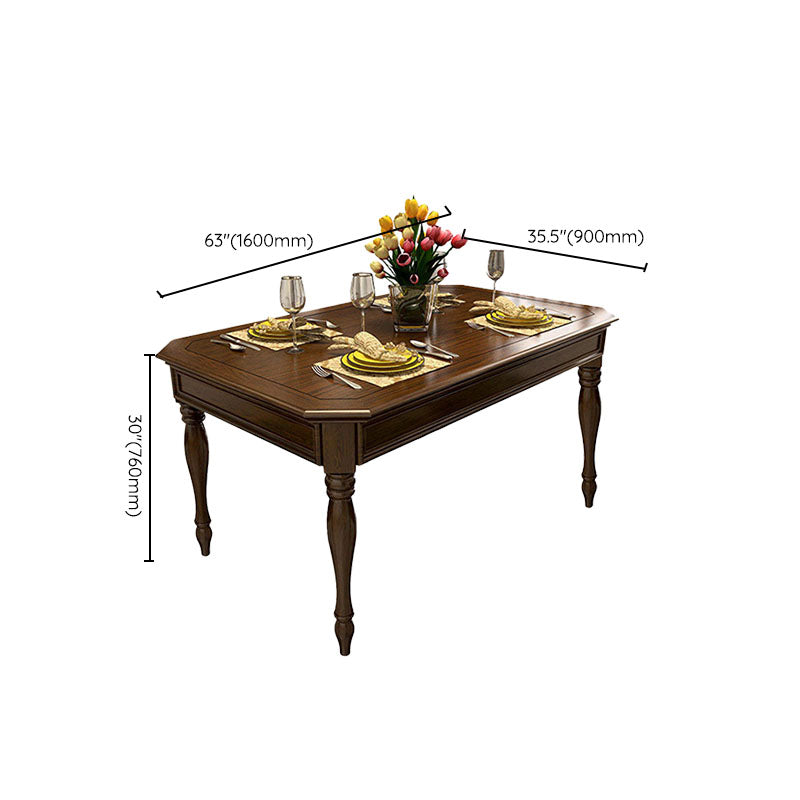 4 Legs Furniture Rectangle Solid Wood Dining Table for Dining Room