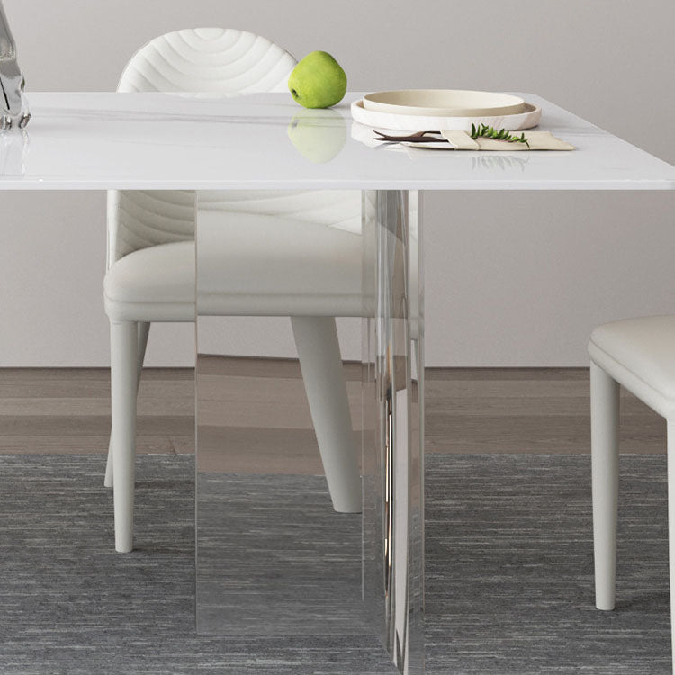 Sintered Stone Dining Table Acrylic Base Table for Dining Room