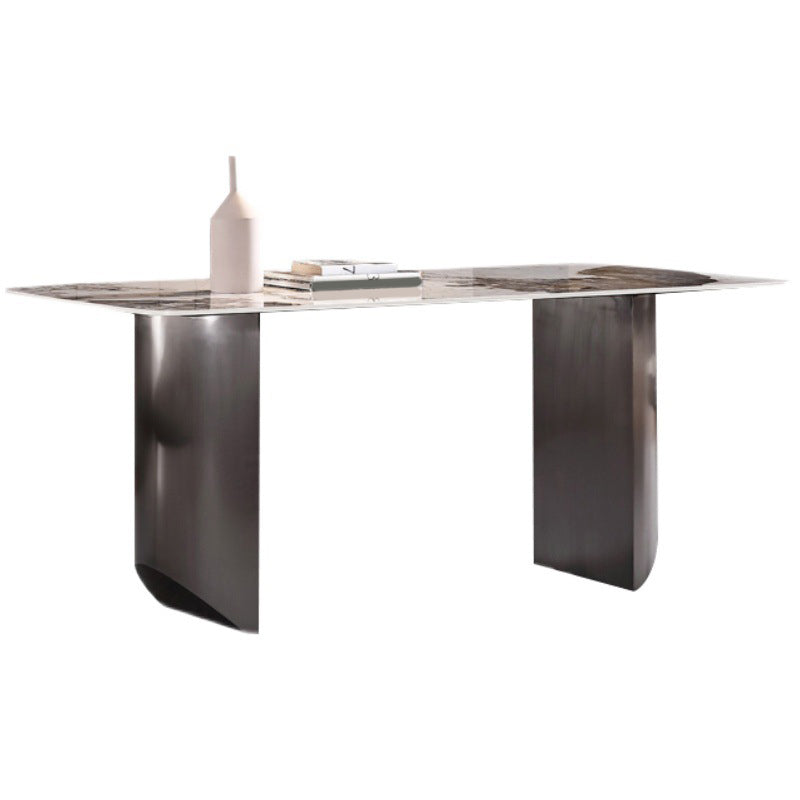 Beige Stone Top Dining Table Set 1/2/3/5/6 Pcs Contemporary Dining Set