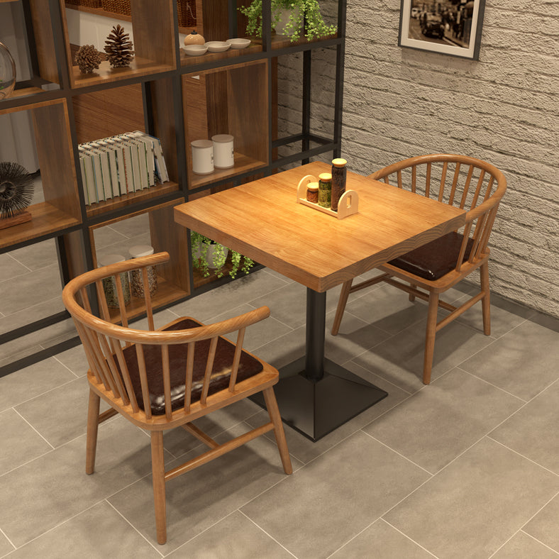 Natural Finish Modern Dining Set 1/2/3/5 Pieces Solid Wood Dinette Set