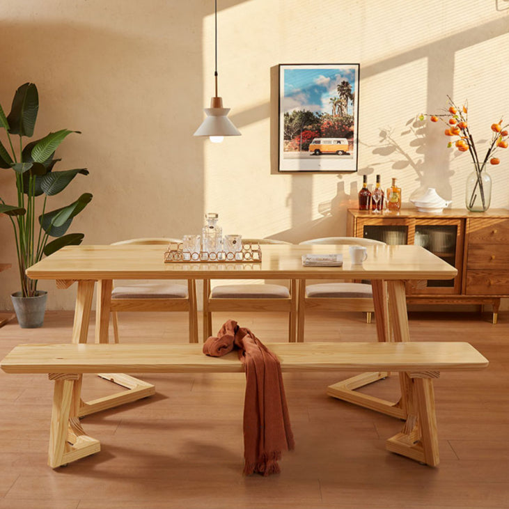 Modern Rectangle Wood Dining Table 1/2/4/5 Pieces Dining Set for Dining Room