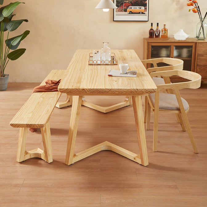 Modern Rectangle Wood Dining Table 1/2/4/5 Pieces Dining Set for Dining Room