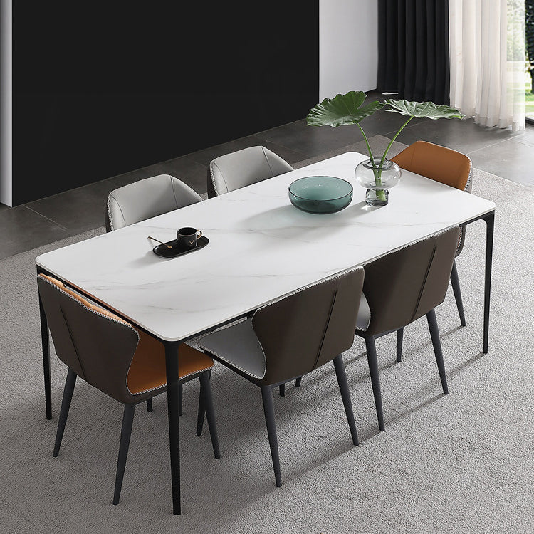 Faux Leather Kitchen Dining Chairs Contemporary Side Chairs with Metal Legs